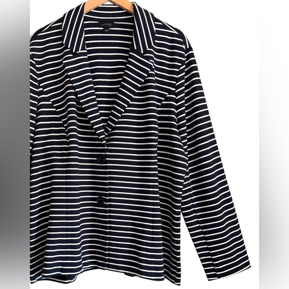 J. JILL Wearever Preppy Business Casual Stretchy Unstructured Striped Blazer 2X - Picture 8 of 14